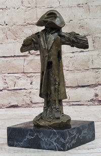 Pirate Skeleton Tied to Post Bronze Metal Sculpture on Marble Base