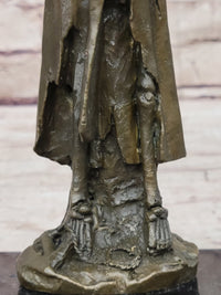 Pirate Skeleton Tied to Post Bronze Metal Sculpture on Marble Base