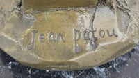 Pirate Skeleton Tied to Post Bronze Metal Sculpture on Marble Base