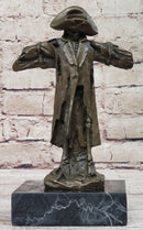 Pirate Skeleton Tied to Post Bronze Metal Sculpture on Marble Base