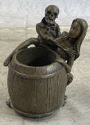 Skeleton Embracing Nude Nymph Pen Holder Key Storage Bronze Sculpture Statue Art