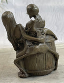 Skeleton Embracing Nude Nymph Pen Holder Key Storage Bronze Sculpture Statue Art
