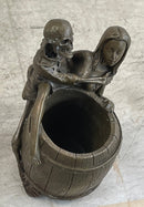 Skeleton Embracing Nude Nymph Pen Holder Key Storage Bronze Sculpture Statue Art
