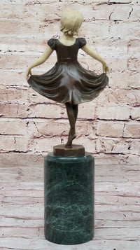 Little Girl Dancer Curtsy - Bronze Sculpture w/ Resin Arms & Head
