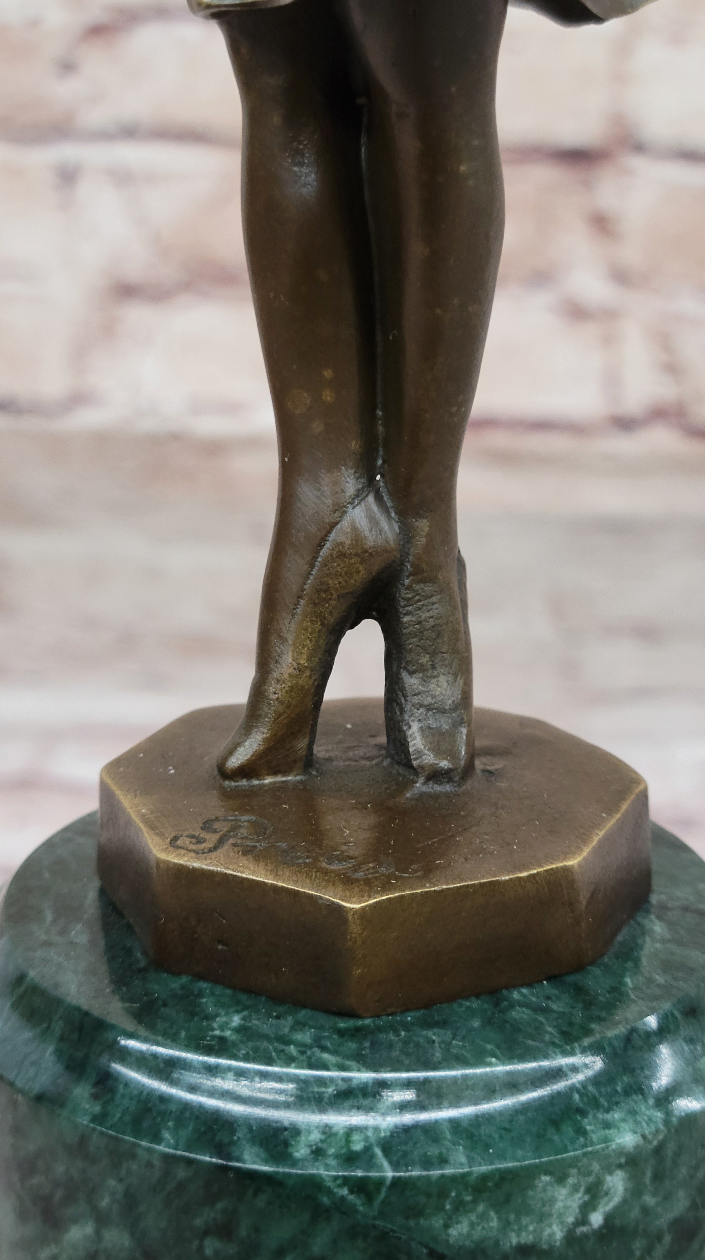 Little Girl Dancer Curtsy - Bronze Sculpture w/ Resin Arms & Head