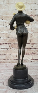 Hot Cast Bronze Mandolin Guitar Player Sculpture w/ Resin Highlights