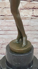 Hot Cast Bronze Mandolin Guitar Player Sculpture w/ Resin Highlights