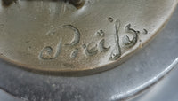 Hot Cast Bronze Mandolin Guitar Player Sculpture w/ Resin Highlights