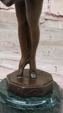 Bronze & Resin Sculpture of Young Ballerina on Marble Base