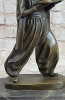 Young Arab or Indian Servant Boy in Turban Bronze Sculpture