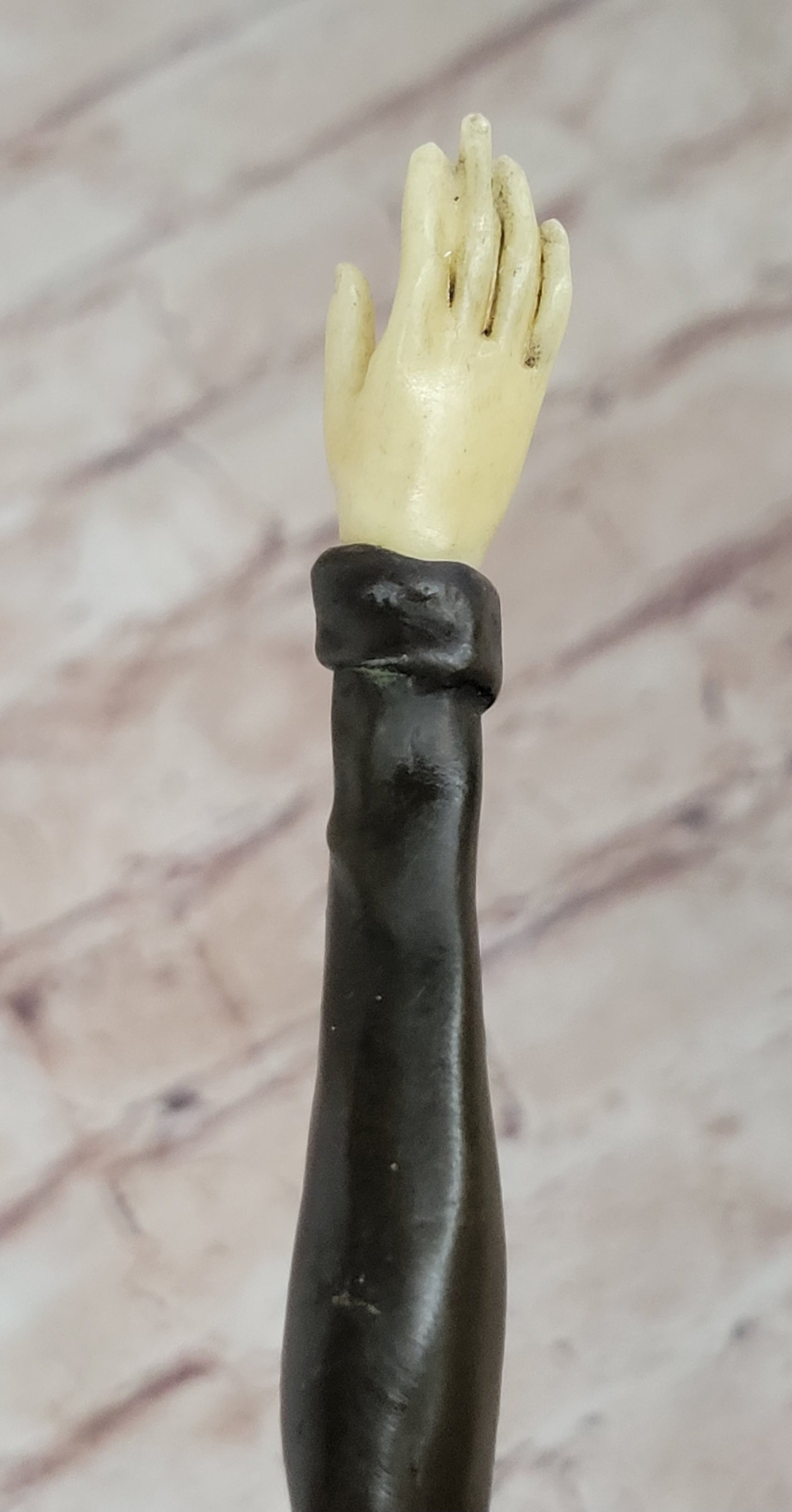 Ice Skater Hot Cast Bronze Female on Marble Base