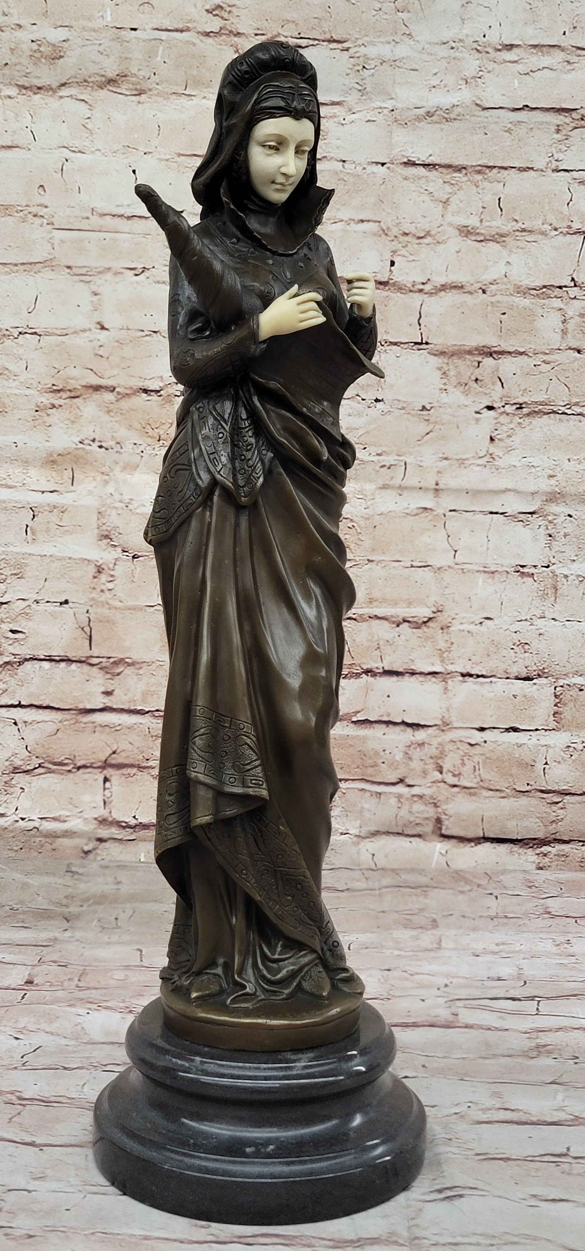 La Liseuse by Carrier Belleuse - Bronze Sculpture of Woman with Book