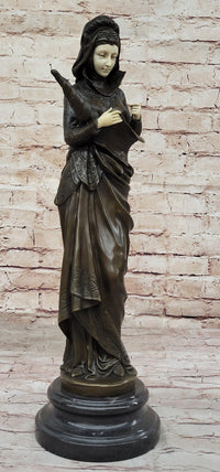 La Liseuse by Carrier Belleuse - Bronze Sculpture of Woman with Book