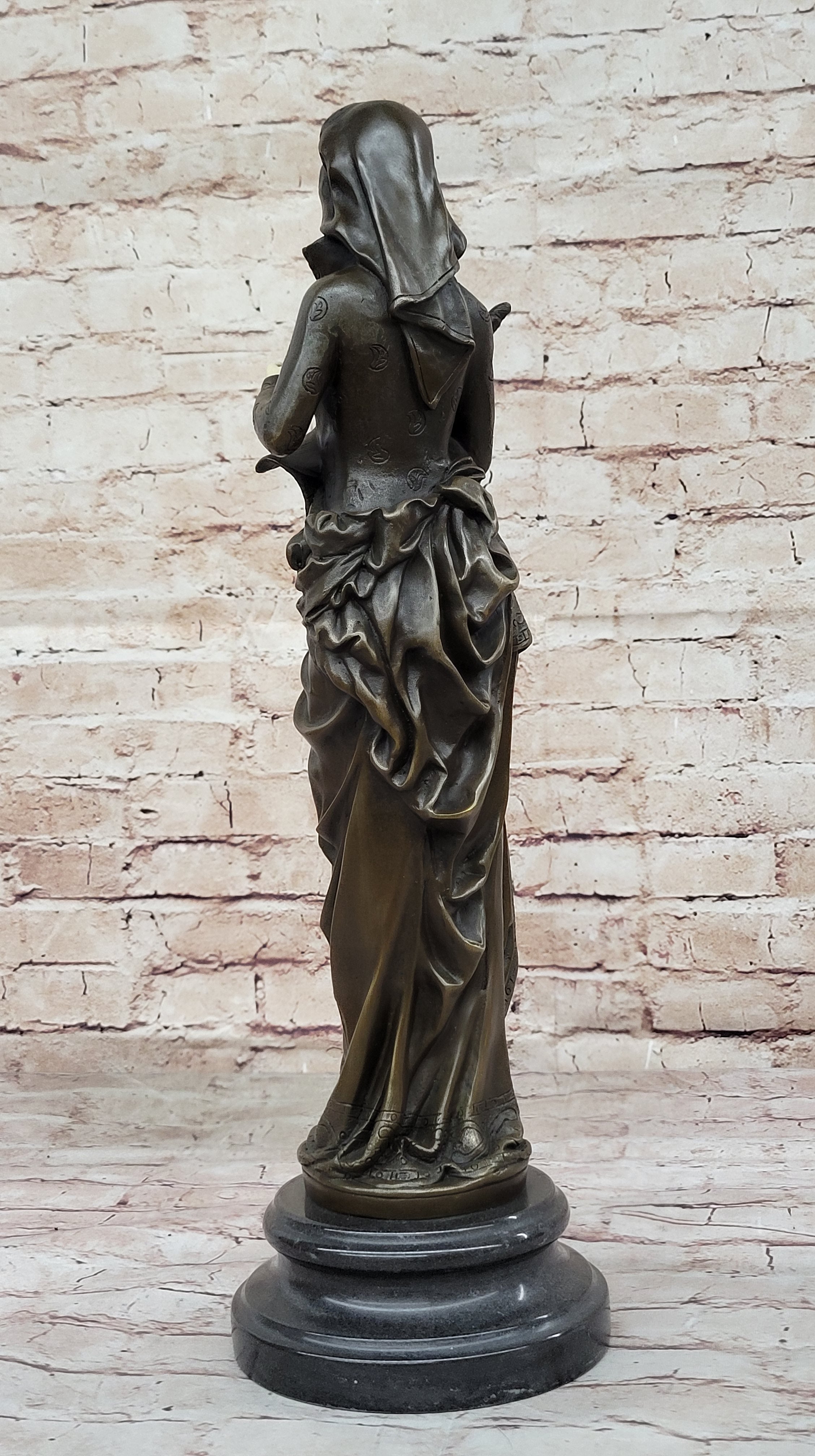 La Liseuse by Carrier Belleuse - Bronze Sculpture of Woman with Book