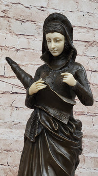 La Liseuse by Carrier Belleuse - Bronze Sculpture of Woman with Book