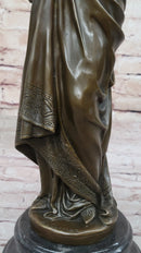 La Liseuse by Carrier Belleuse - Bronze Sculpture of Woman with Book