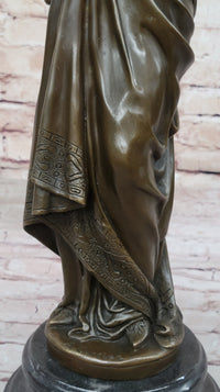 La Liseuse by Carrier Belleuse - Bronze Sculpture of Woman with Book