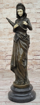 La Liseuse by Carrier Belleuse - Bronze Sculpture of Woman with Book