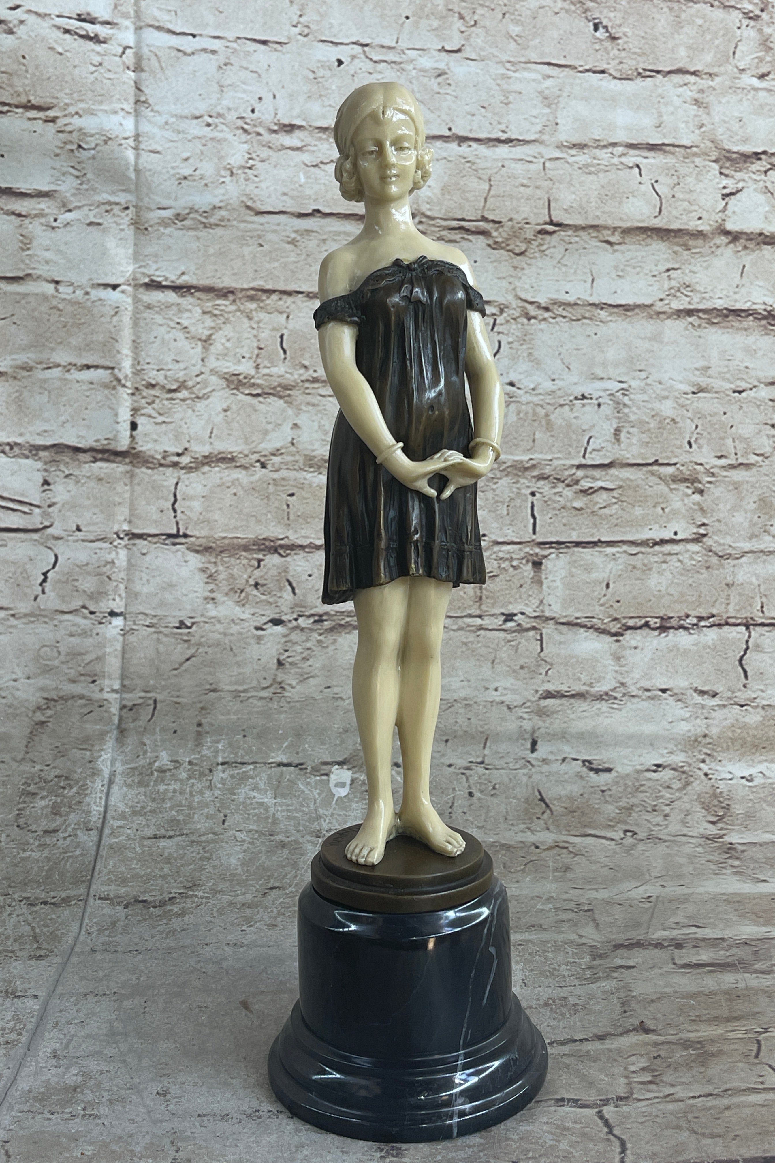Bronze Sculpture Signed Chiparus Faux Artwork