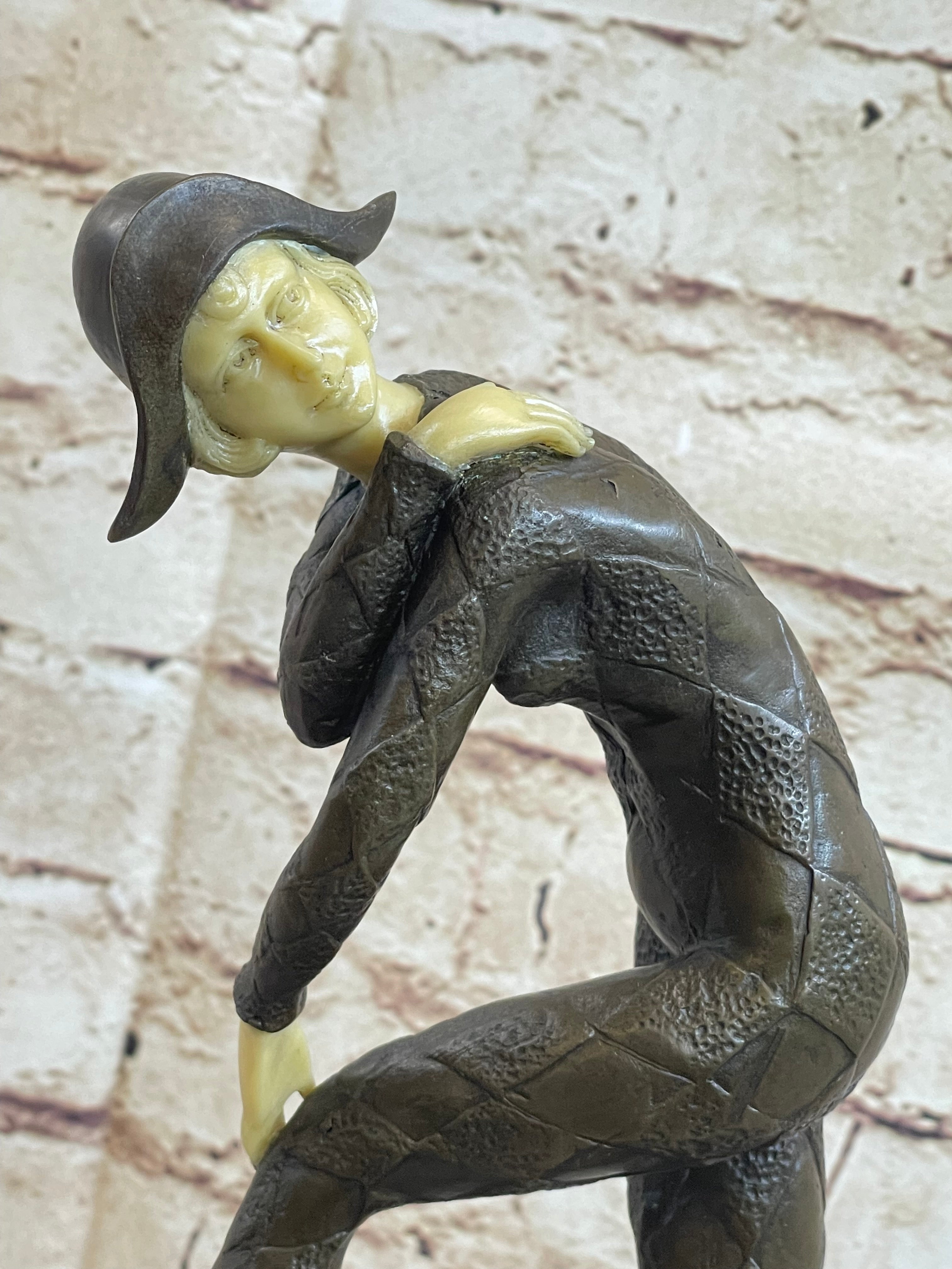 Signed D.H. Chiparus Napoleon Dancer Bronze Marble Sculpture