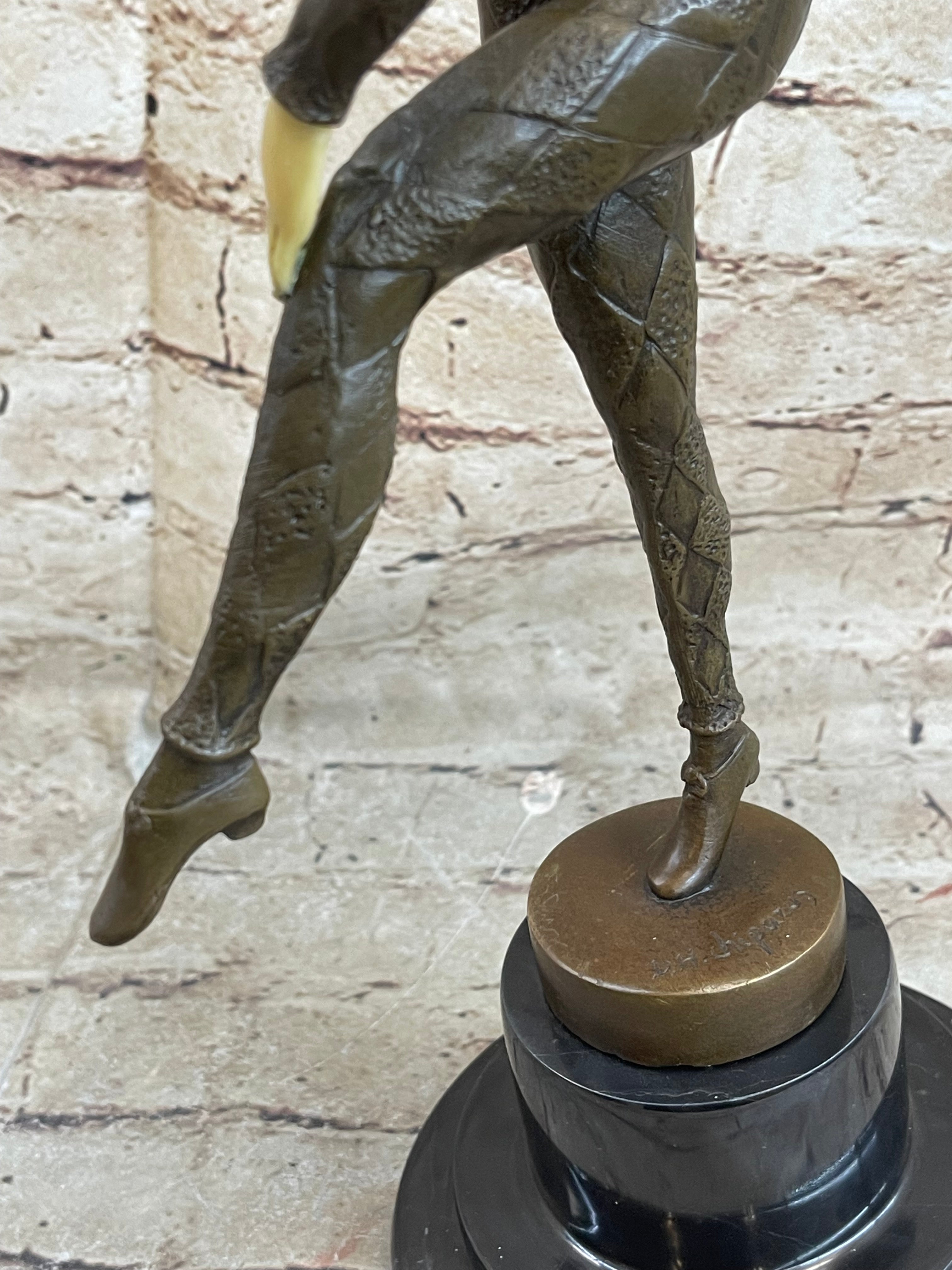 Signed D.H. Chiparus Napoleon Dancer Bronze Marble Sculpture