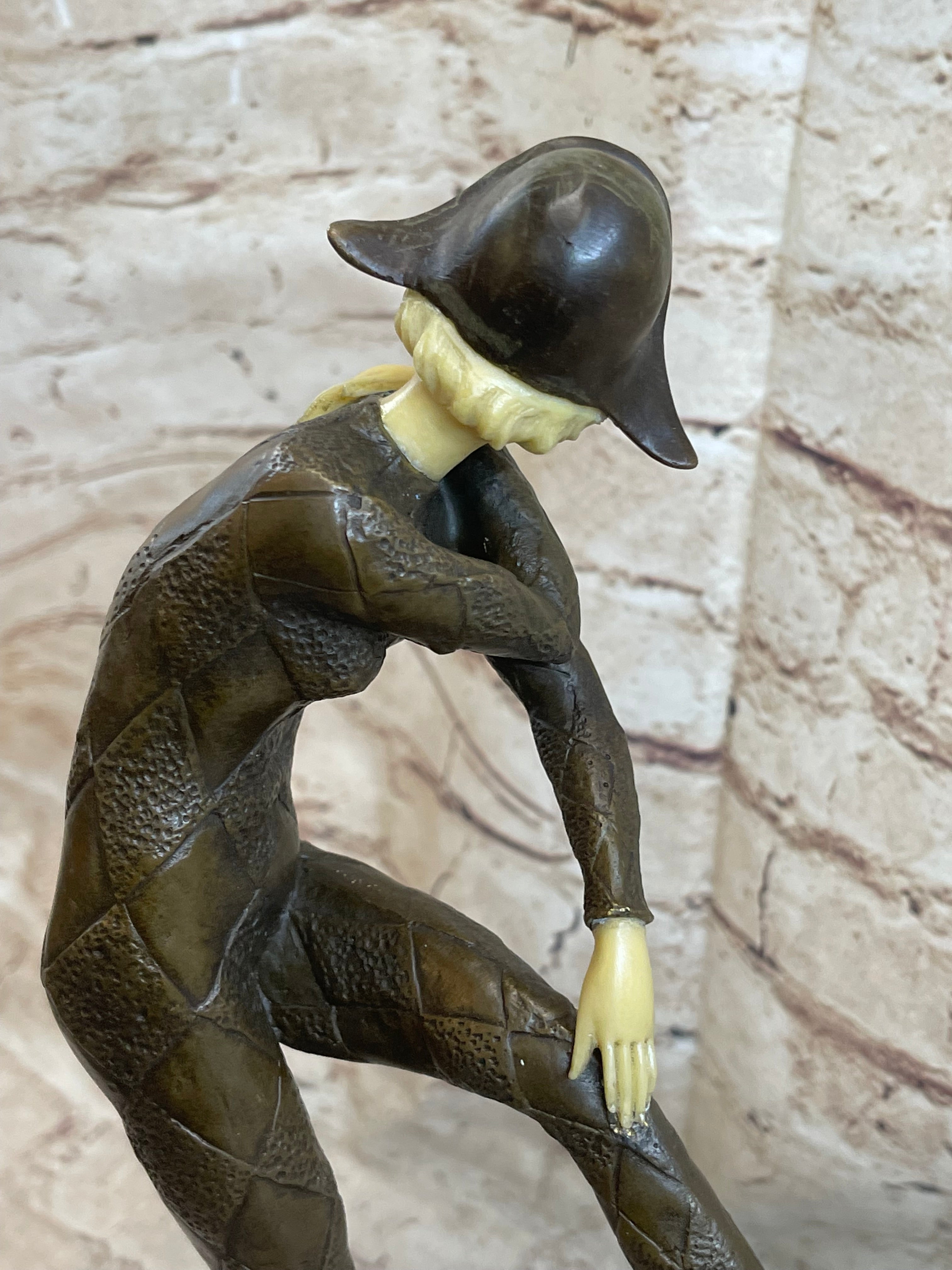 Signed D.H. Chiparus Napoleon Dancer Bronze Marble Sculpture