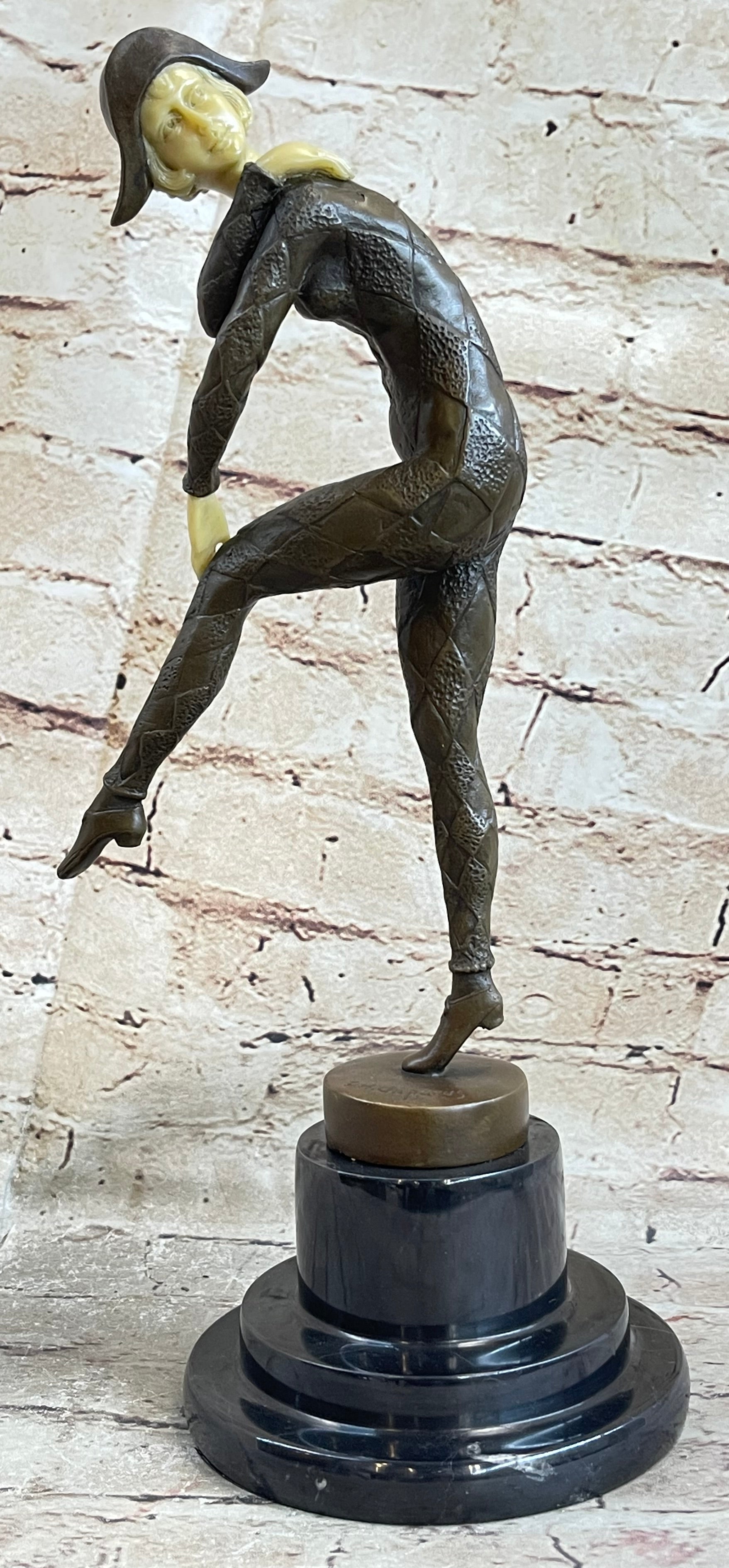 Signed D.H. Chiparus Napoleon Dancer Bronze Marble Sculpture