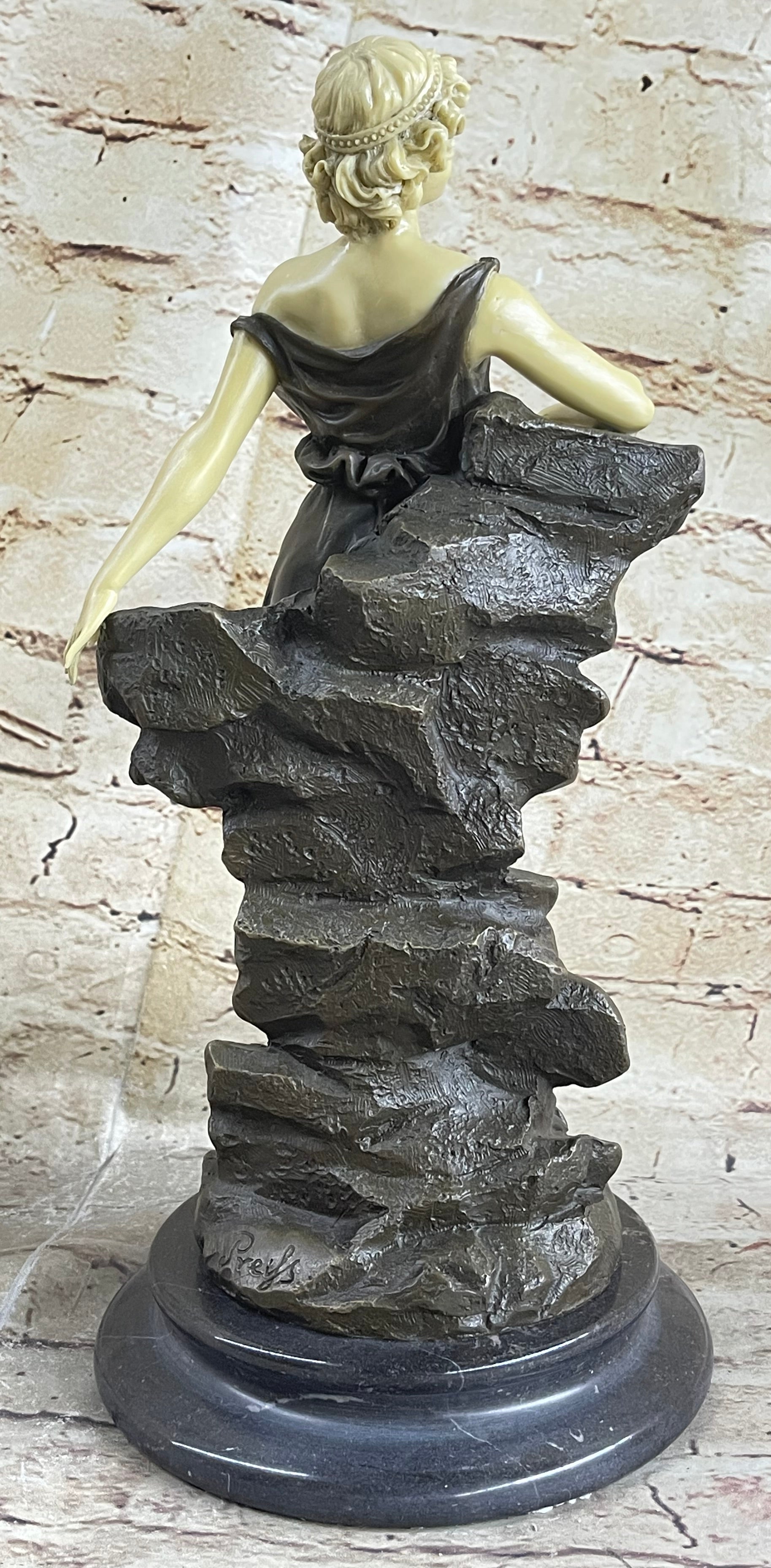 Bronze Sculpture Signed Preiss Faux Figure