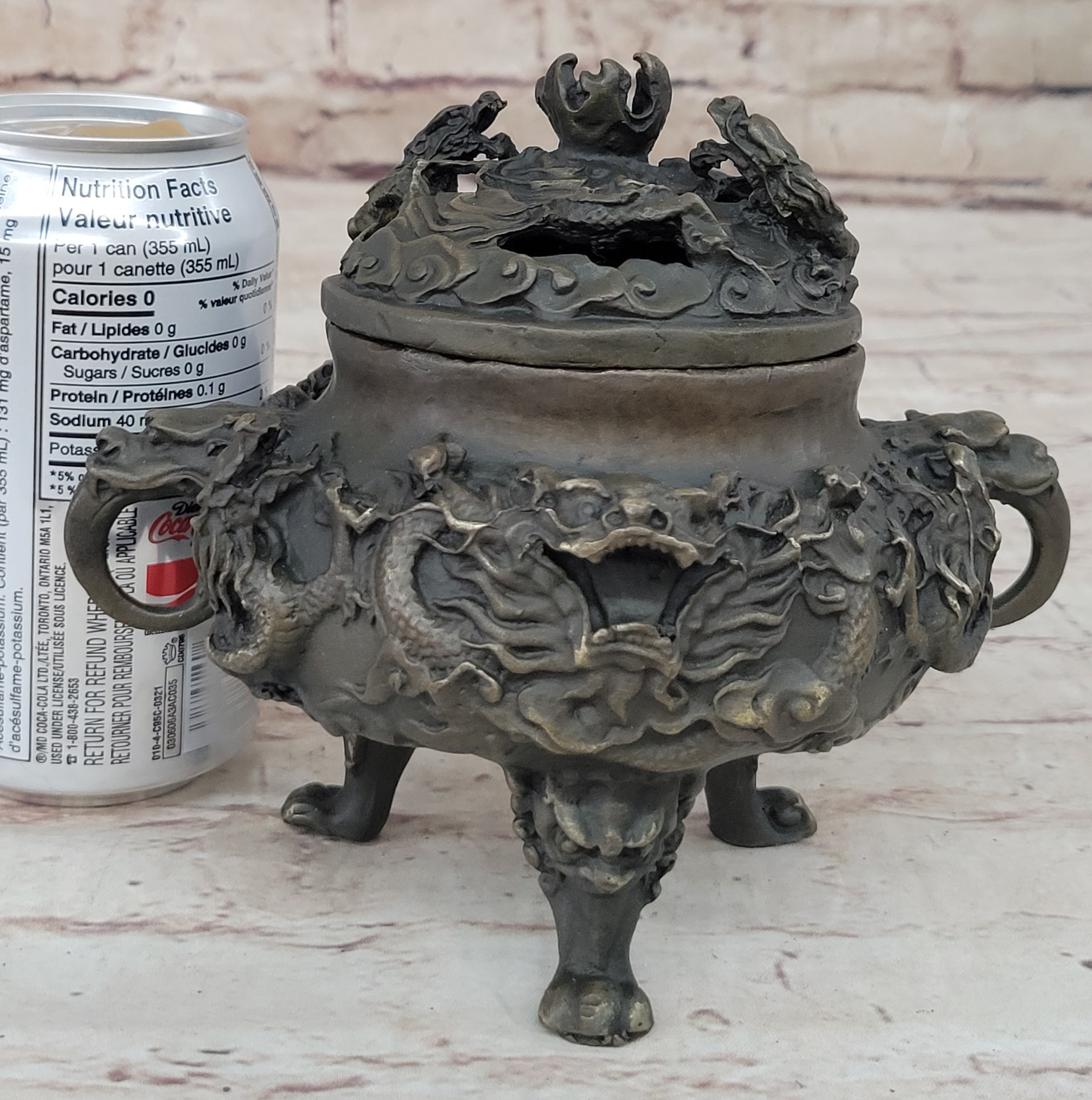 Hot Cast Bronze Dragon Incense Burner Mythical Sculpture