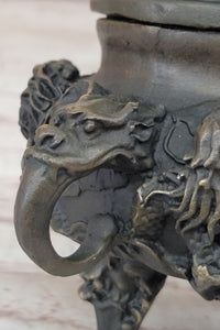 Hot Cast Bronze Dragon Incense Burner Mythical Sculpture