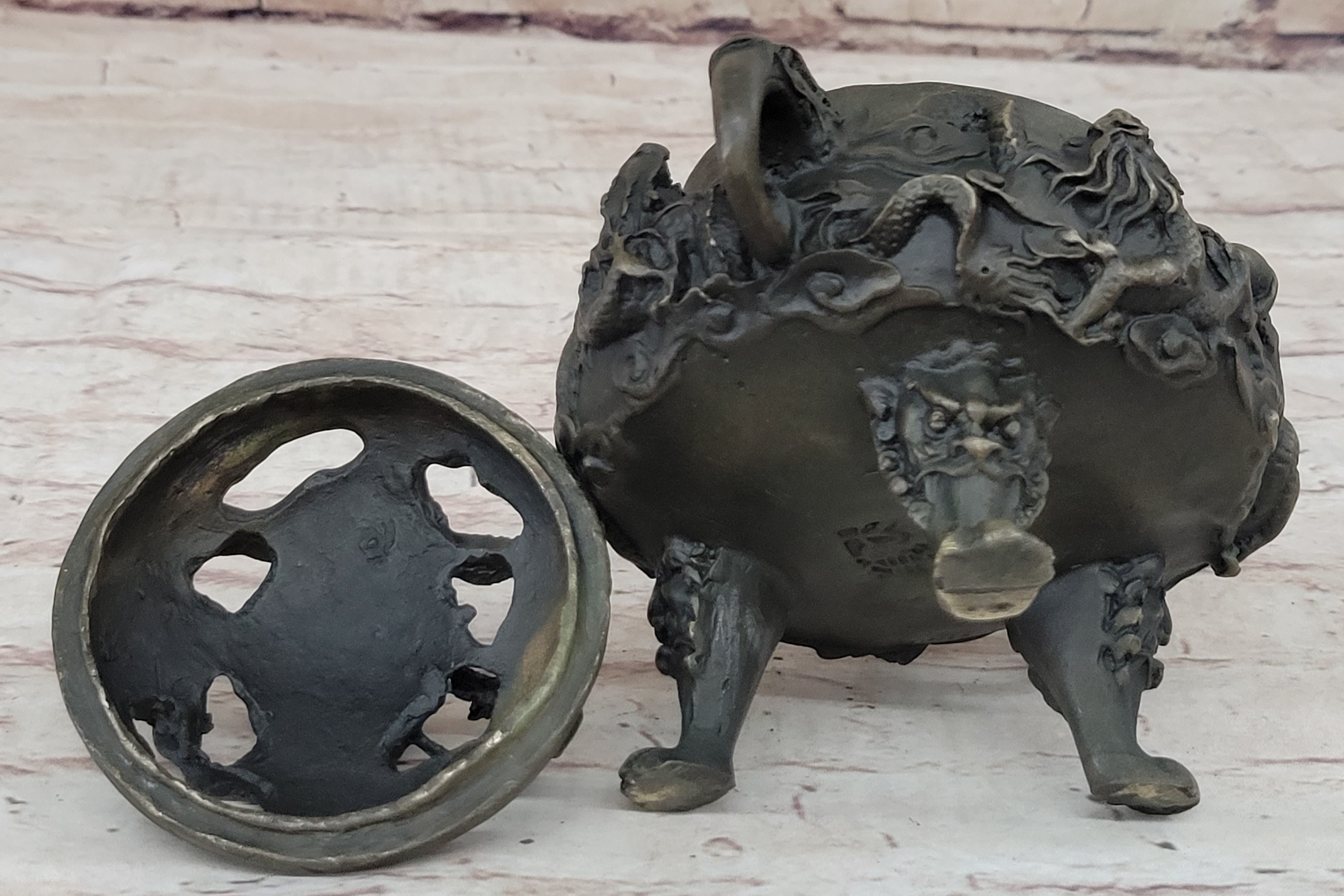 Hot Cast Bronze Dragon Incense Burner Mythical Sculpture