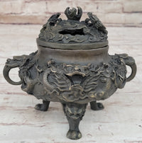 Hot Cast Bronze Dragon Incense Burner Mythical Sculpture