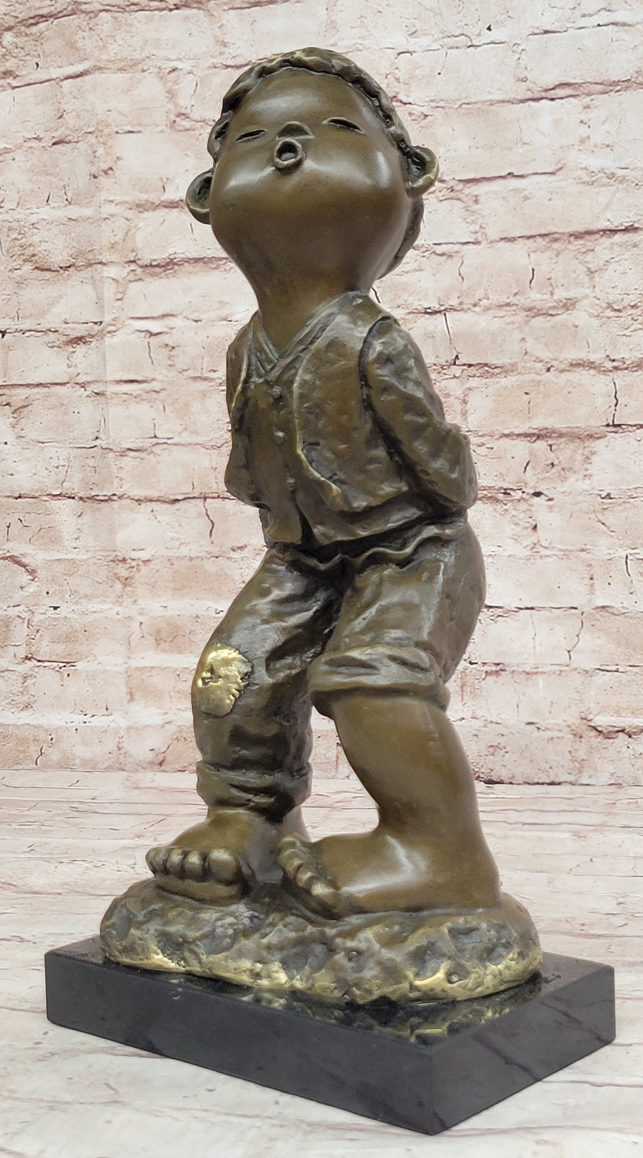 Milo Chinese Boy Bronze Sculpture Lost Wax Art
