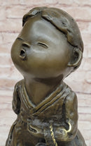 Signed Original Artwork by Milo Chinese Girl Basket Bronze