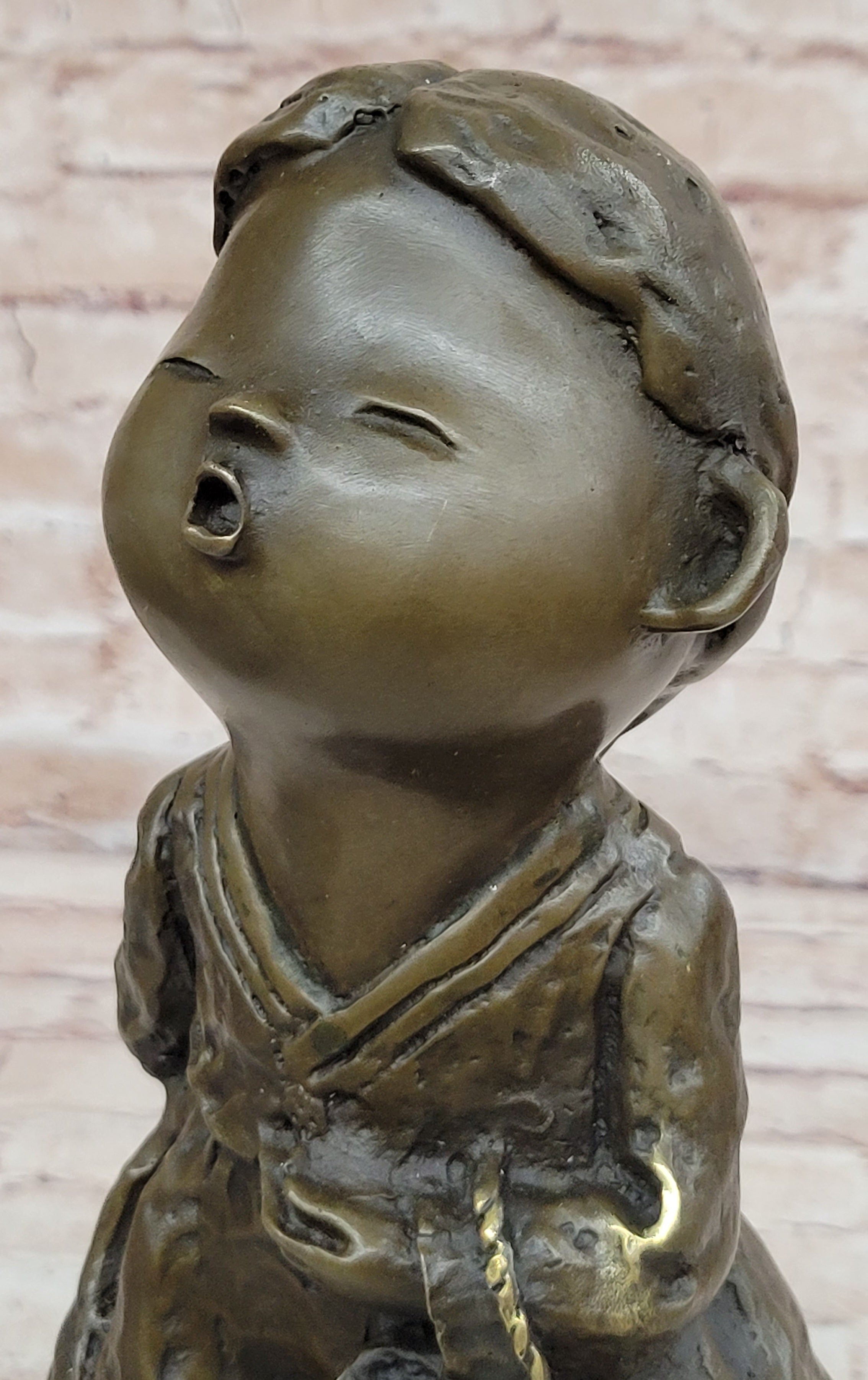 Signed Original Artwork by Milo Chinese Girl Basket Bronze