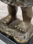 Signed Original Artwork by Milo Chinese Girl Basket Bronze