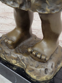 Signed Original Artwork by Milo Chinese Girl Basket Bronze