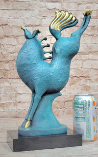 Patina Abstract Modern Rearing Horse Bronze Sculpture