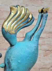 Patina Abstract Modern Rearing Horse Bronze Sculpture
