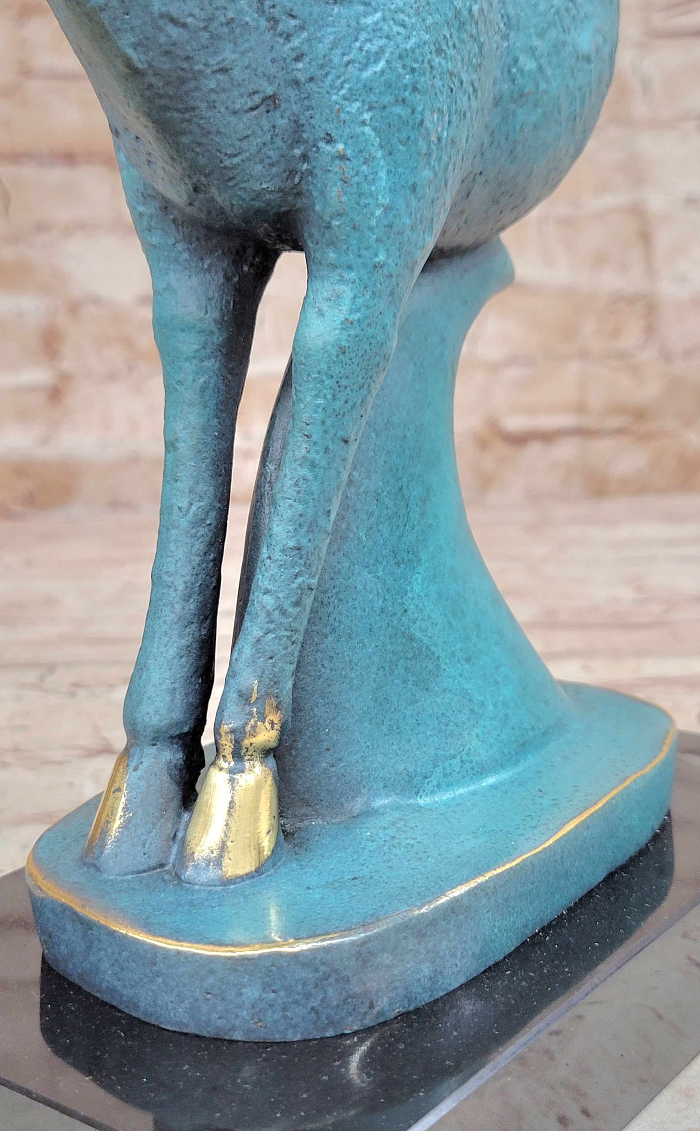 Patina Abstract Modern Rearing Horse Bronze Sculpture