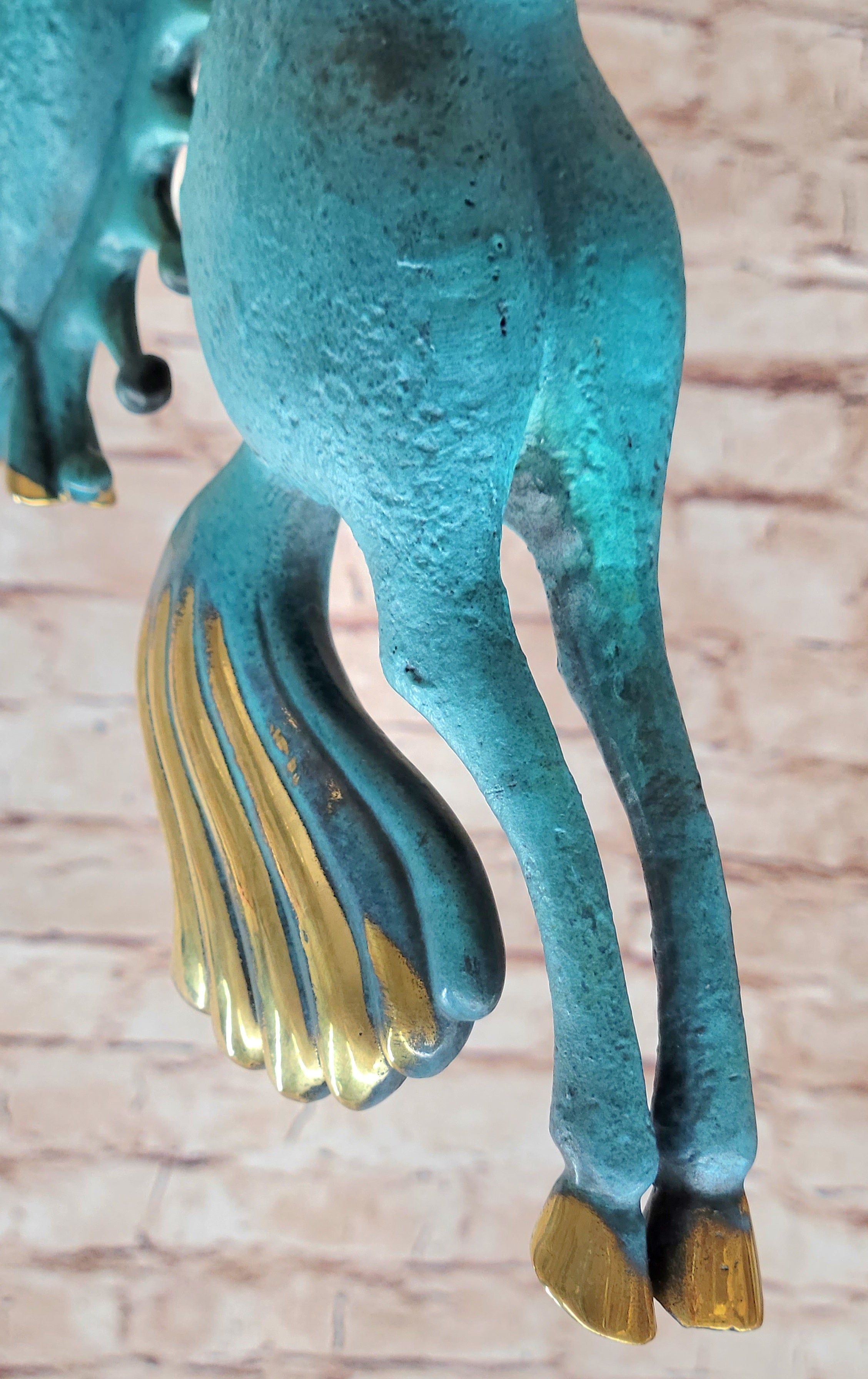 Patina Abstract Modern Rearing Horse Bronze Sculpture