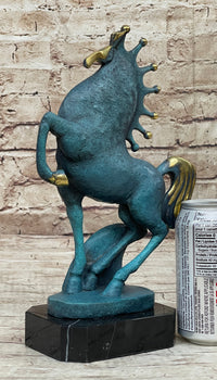Signed Miguel Lopez Tang Horse Abstract Modern Bronze Sculpture