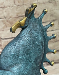 Signed Miguel Lopez Tang Horse Abstract Modern Bronze Sculpture