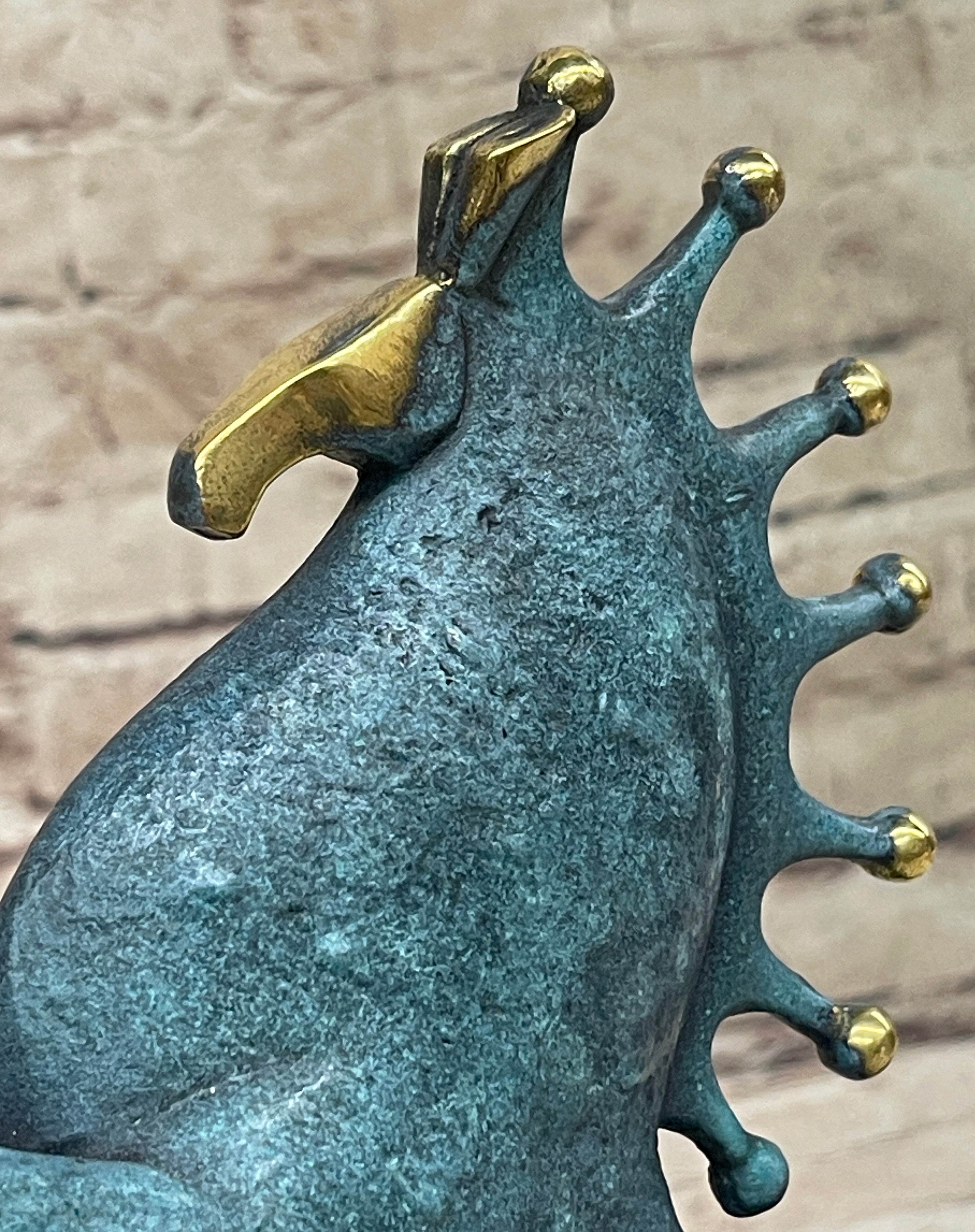 Signed Miguel Lopez Tang Horse Abstract Modern Bronze Sculpture