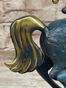 Signed Miguel Lopez Tang Horse Abstract Modern Bronze Sculpture