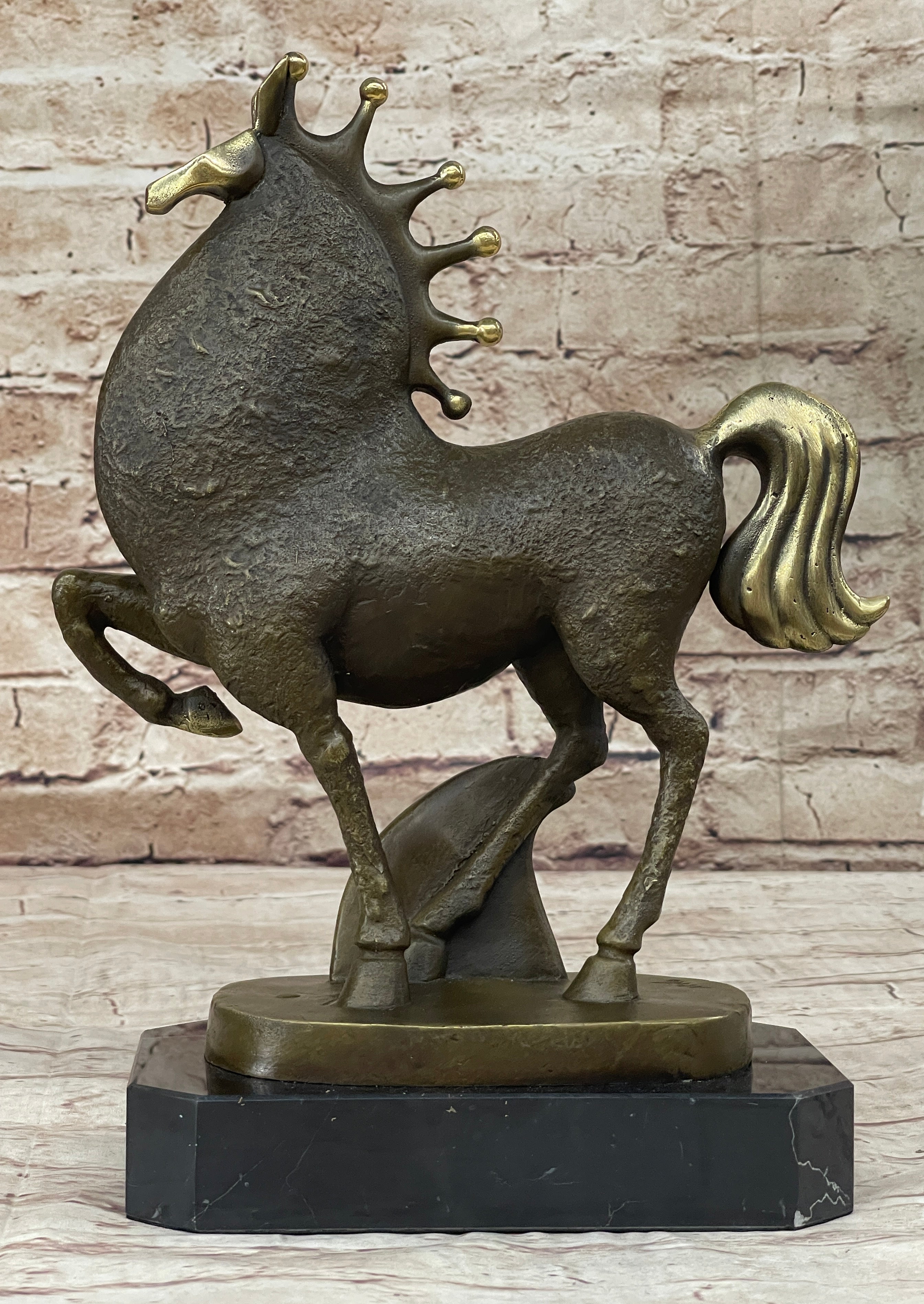 Abstract Surreal Horse Bronze Sculpture by Milo