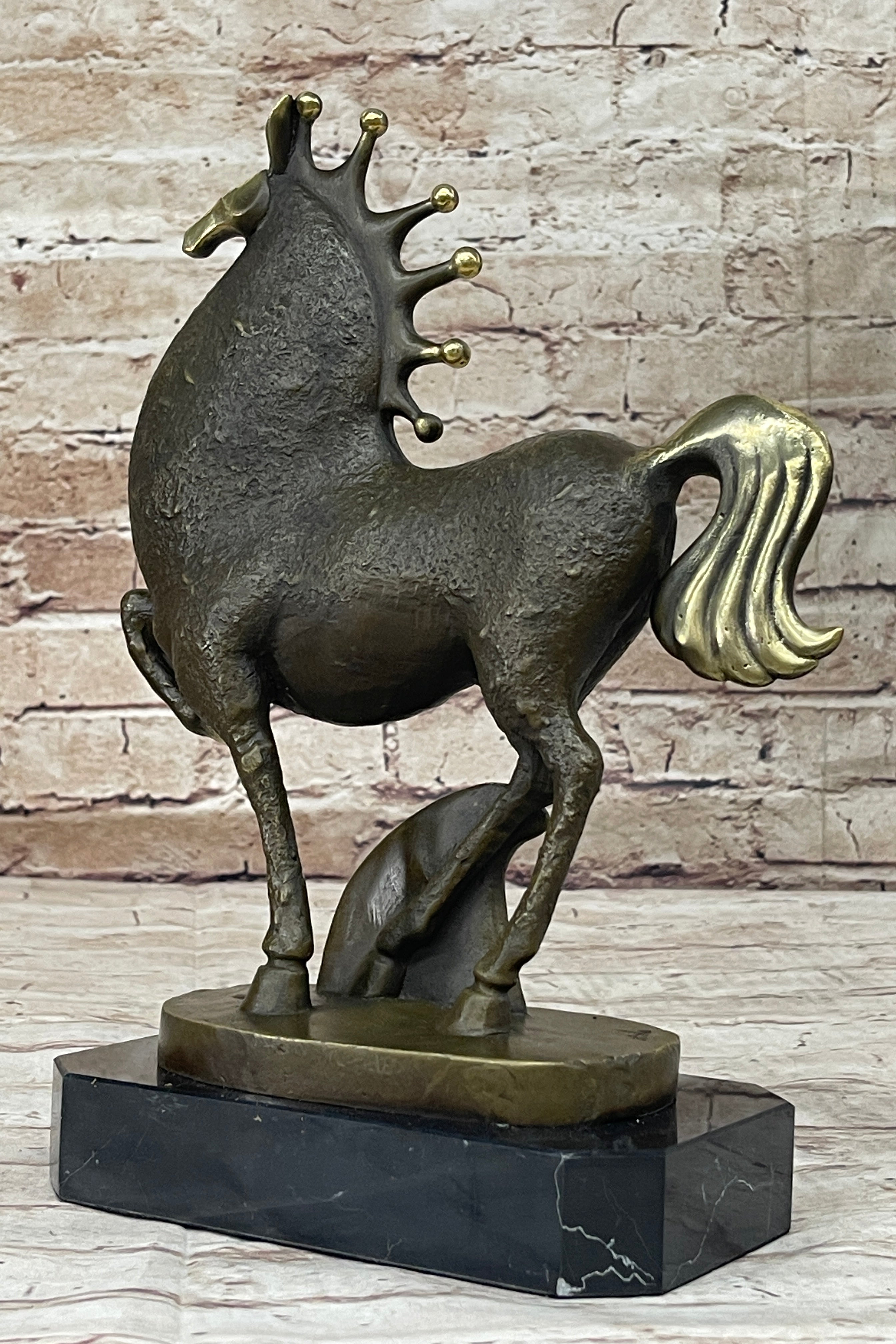 Abstract Surreal Horse Bronze Sculpture by Milo