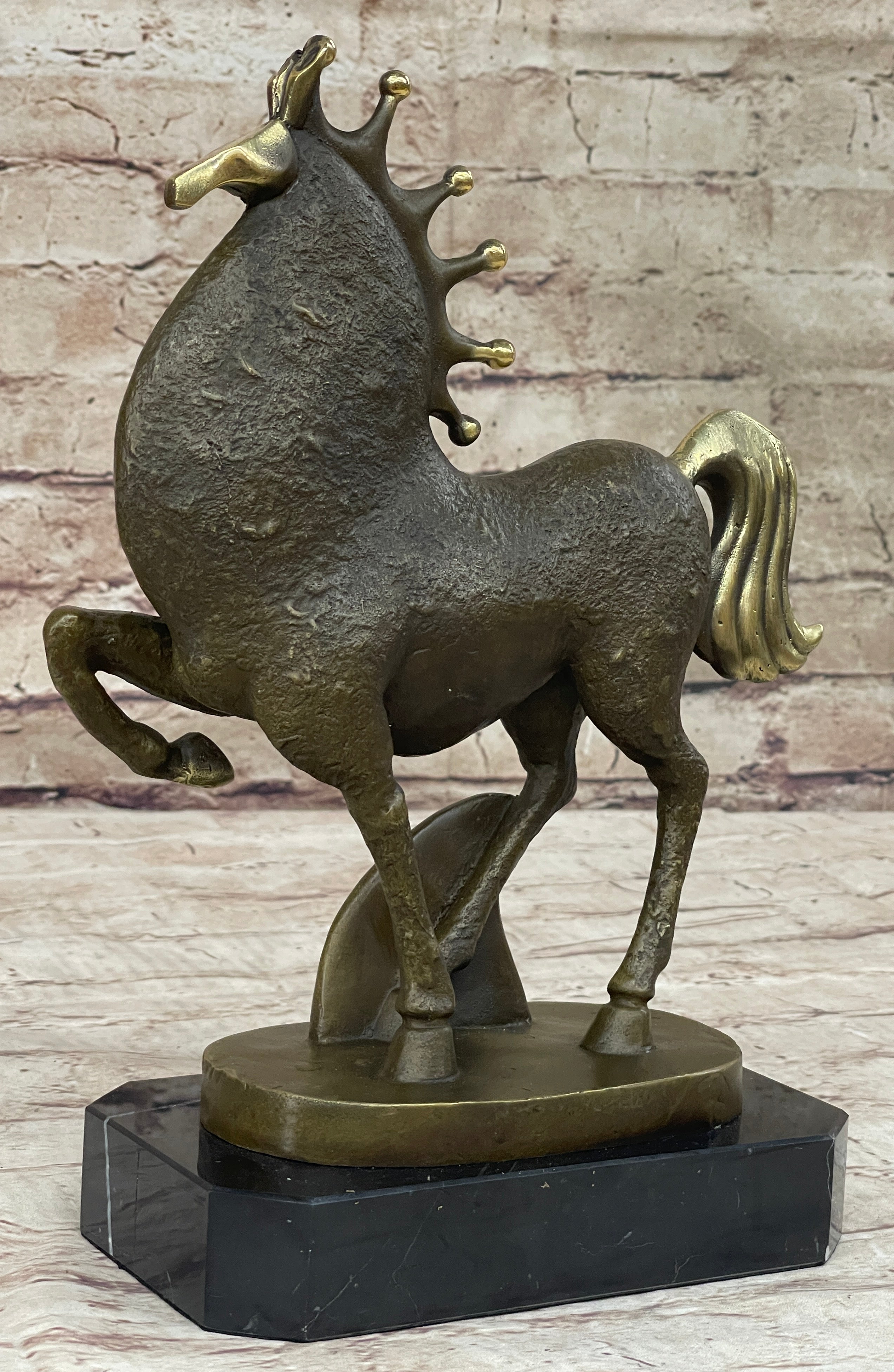 Abstract Surreal Horse Bronze Sculpture by Milo