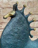 Abstract Modern Tang Horse Bronze Sculpture Marble Base