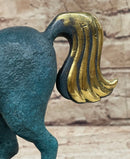 Abstract Modern Tang Horse Bronze Sculpture Marble Base